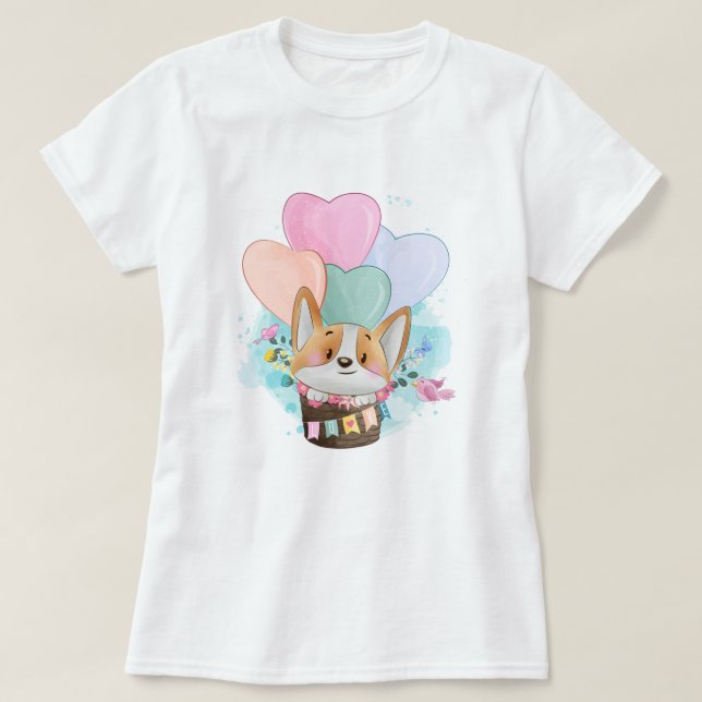 Cute Corgi T-shirt (Design Front)