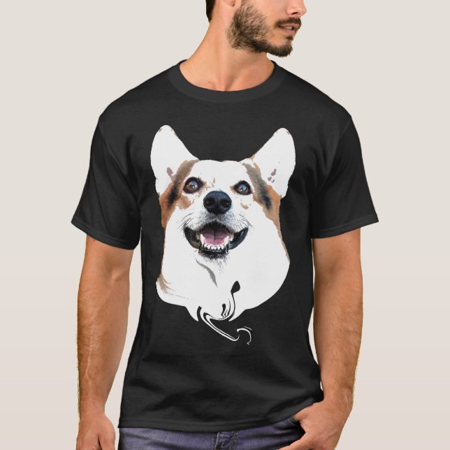 Cute Corgi  Tee Pembroke Welsh Corgi Dog Face (Front)