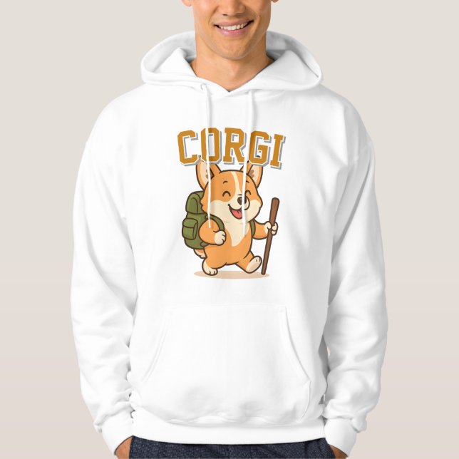 Cute Corgi Unisex Man Woman Clothes adorable Hoodie (Front)