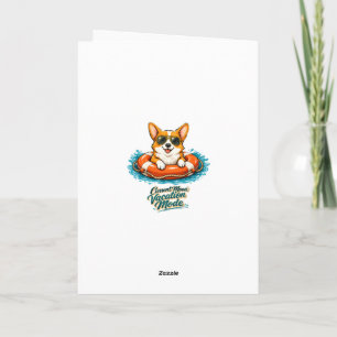 Cute Corgi "Vacation Mode" Summer Design Card