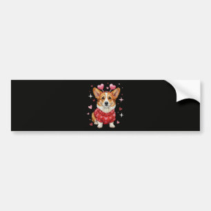 Cute Corgi Valentine Heart Valentines Day Bumper Sticker