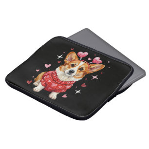 Cute Corgi Valentine Heart Valentines Day Laptop Sleeve