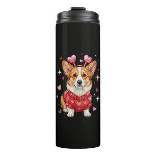 Cute Corgi Valentine Heart Valentines Day Thermal Tumbler