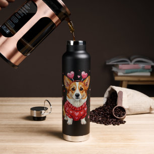 Cute Corgi Valentine Heart Valentines Day Water Bottle