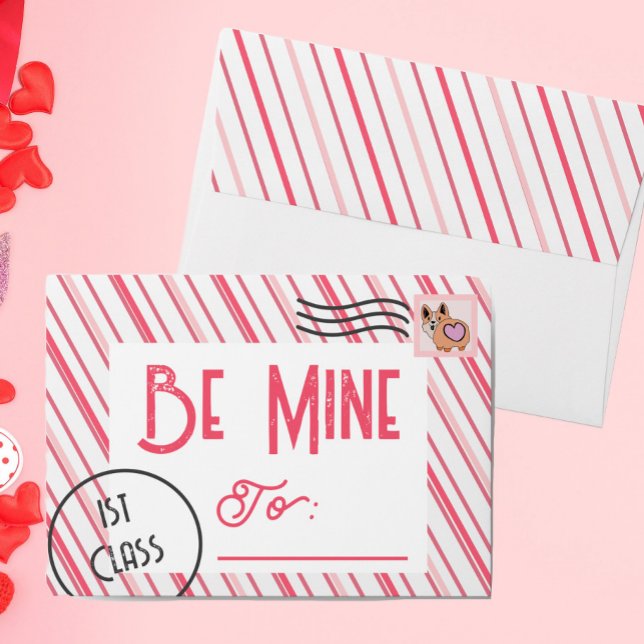 Cute Corgi Valentines Day Be Mine Envelope (Creator Uploaded)