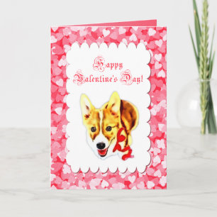 Cute Corgi Valentine's Day Holiday Card