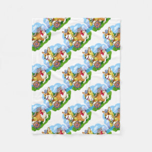 Cute Corgi ,Viking. Fleece Blanket