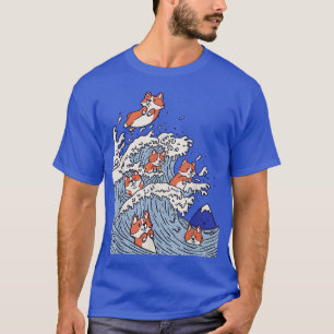 Cute Corgi Wave , Surfing Dogs , Funny Corgi T-Shirt