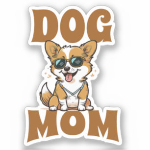 Cute Corgi Wearing Sunglasses Dog Mom Custom Cut