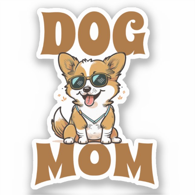 Cute Corgi Wearing Sunglasses Dog Mum Custom Cut (Front)