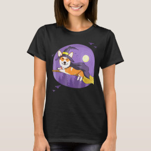 Cute Corgi Welsh Witch Halloween Dog T-Shirt