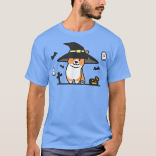 Cute Corgi Witch Spooky Ghost Bat Pumpkin Hallowee T-Shirt