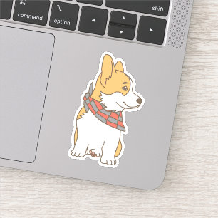 Cute Corgi with Gingham Chequered Bandanna