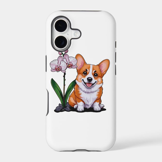 Cute Corgi with Orchidea (Back)