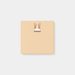 Cute Corgi with Personalised Name Post-it Notes