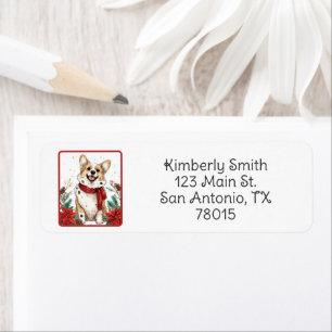 Cute Corgie Christmas Return Address 