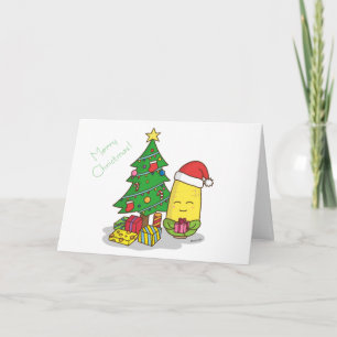Cute Corn Christmas Tree Decorations Holiday Card