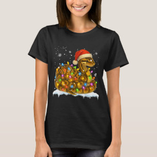 Cute Corn Snake Christmas Light Funny Corn Snake L T-Shirt