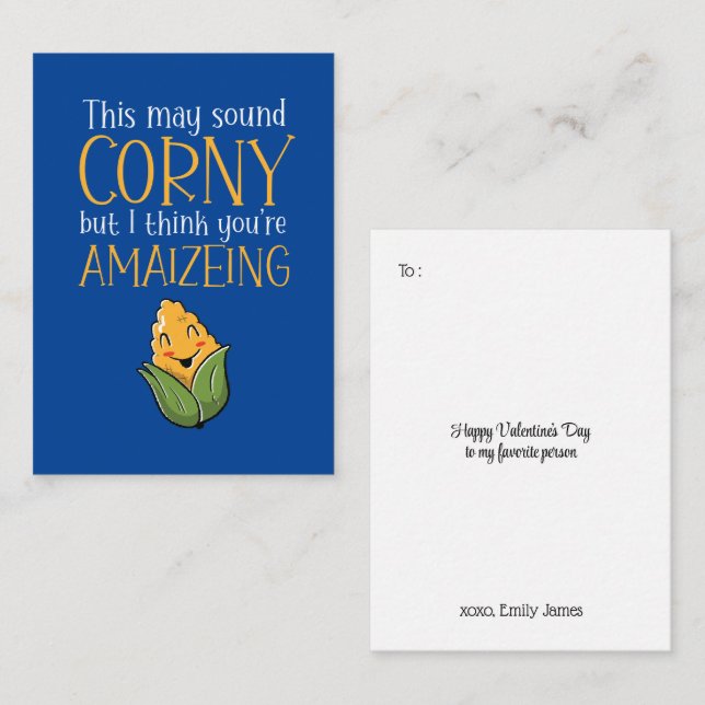 Cute Corny Amazing Pun Funny Kids Valentine's Day Card (Front/Back)