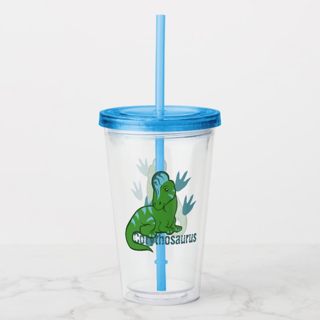 Cute Corythosaurus Acrylic Tumbler (Front)