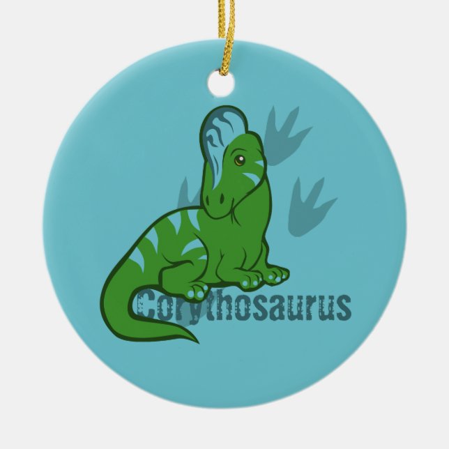 Cute Corythosaurus Ceramic Tree Decoration (Front)
