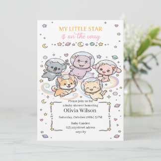 Cute Cosmic Animal Friends Invitation