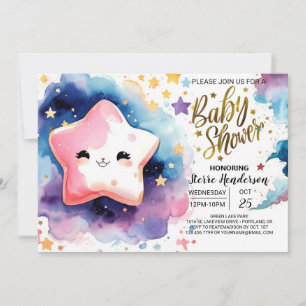 Cute Cosmic Dreamscape Baby Shower Invitation