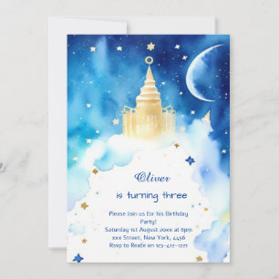 Cute Cosmic Galactic Birthday Invitation