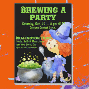 Cute Costume Contest Halloween Party Postcard