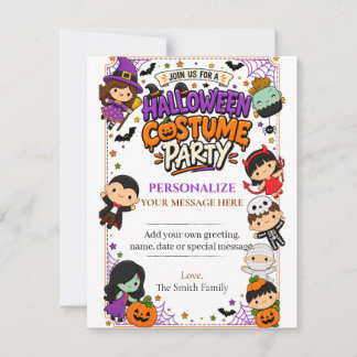 Cute Costume Halloween Party Invitation