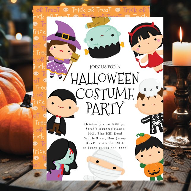 Cute Costume Halloween Party Invitation (Creator Uploaded)