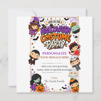 Cute Costume Halloween Party Invitation