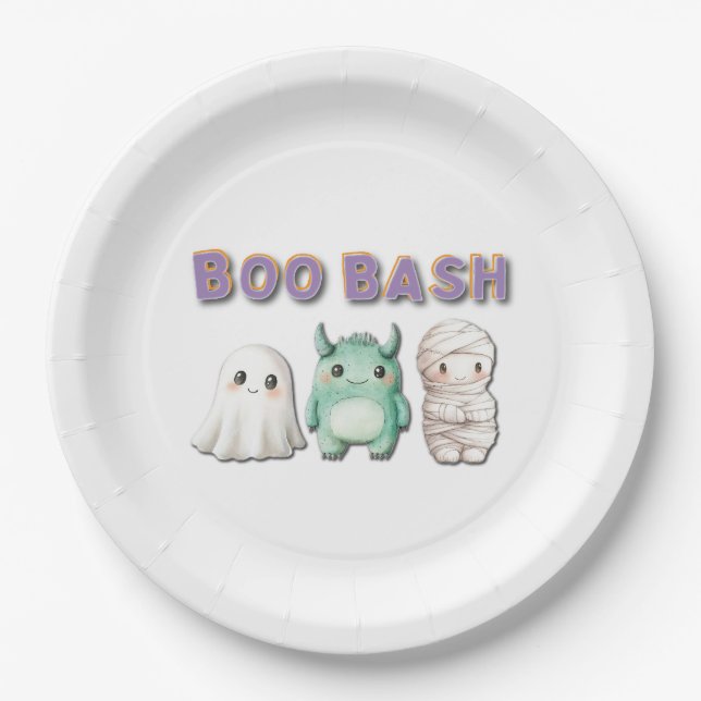 Cute Costume Halloween Party Paper Plate (Front)