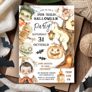 Cute Costume Halloween Party Spooktacular Kids  Invitation