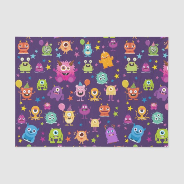 Cute Costume Monster Halloween Party For Kids Tissue Paper (Front)