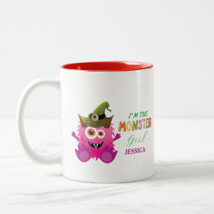 Cute Costume Monster Halloween Party For Kids Two-Tone Coffee Mug