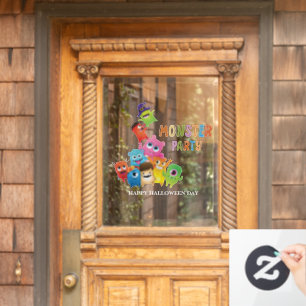 Cute Costume Monster Halloween Party For Kids Window Cling