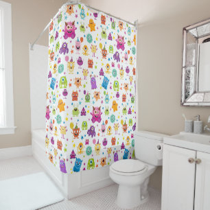 Cute Costume Monster Halloween Party Pattern Shower Curtain