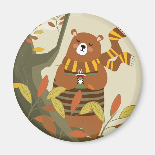 Cute Cosy Bear Magnet (Front)
