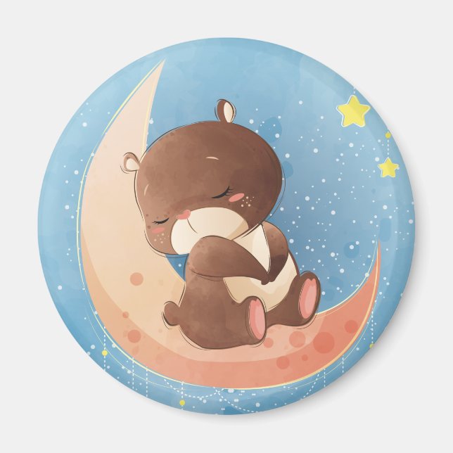 Cute Cosy Bear Magnet (Front)