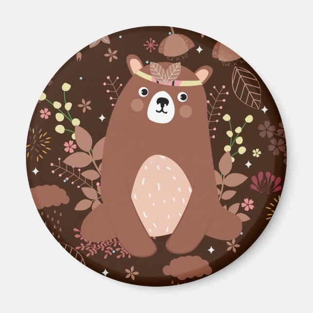 Cute Cosy Bear Magnet (Front)