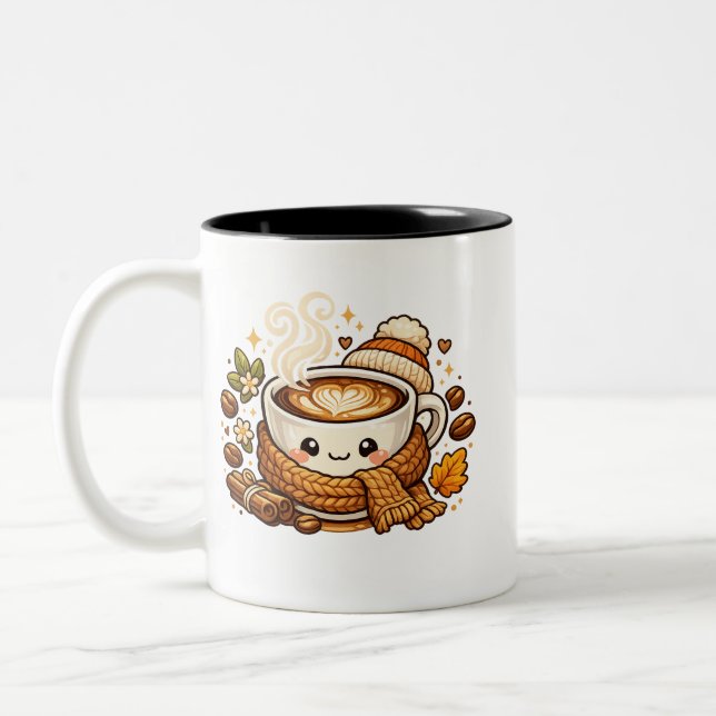 Cute Cosy Cappuccino Coffee Mug  (Left)