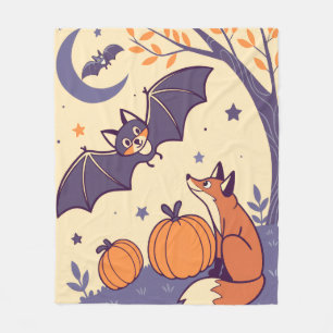 Cute & Cosy Halloween Blanket with Smiling Bats, 