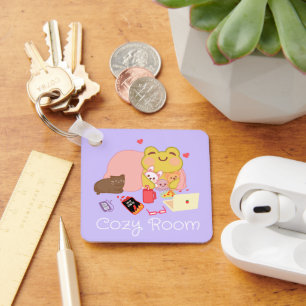 Cute Cosy Introvert Cottagecore Frog Key Ring