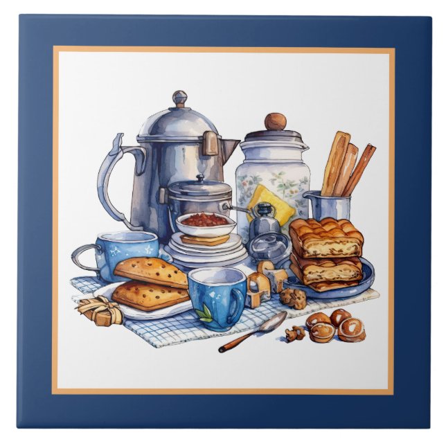 Cute cosy kitchen home business crafting tile (Front)