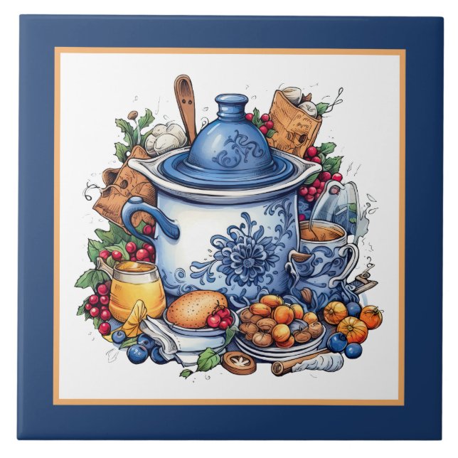 Cute cosy kitchen home business crafting  tile (Front)