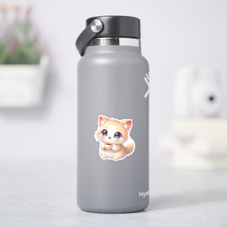 Cute Cosy Kitty Coffee Cup Vinyl Sticker