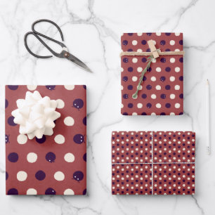 Cute Cosy Modern Playful Polka Dot Wrapping Paper Sheet