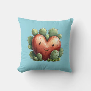 Cute Cosy Modern Romantic Chic Succulent Heart Cushion