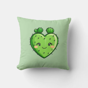 Cute Cosy Modern Romantic Chic Succulent Heart Cushion
